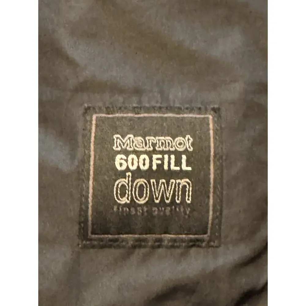 Marmot 600 Fill Jacket Black Diamond Quilted Winter Zip Up Down